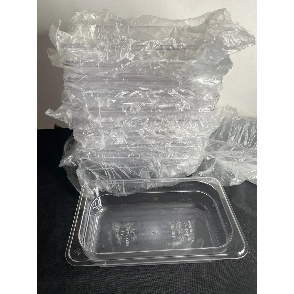 11 Pack Clear Polycarbonate 1/4 Size Food Pans 1.7QT‎ 65mm Commercial Kitchen